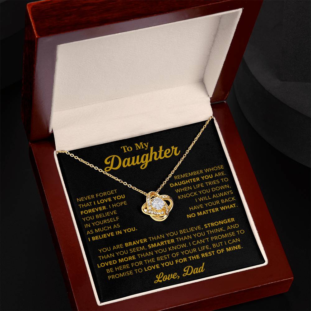 To My Daughter Necklace, Gift for Daughter from Dad, Father Daughter Necklace 30_11_Gold