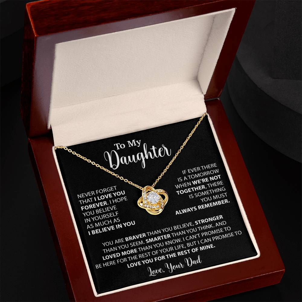 To My Daughter Necklace Gift for Daughter from Dad,Daughter Father Necklace 14_4_Black