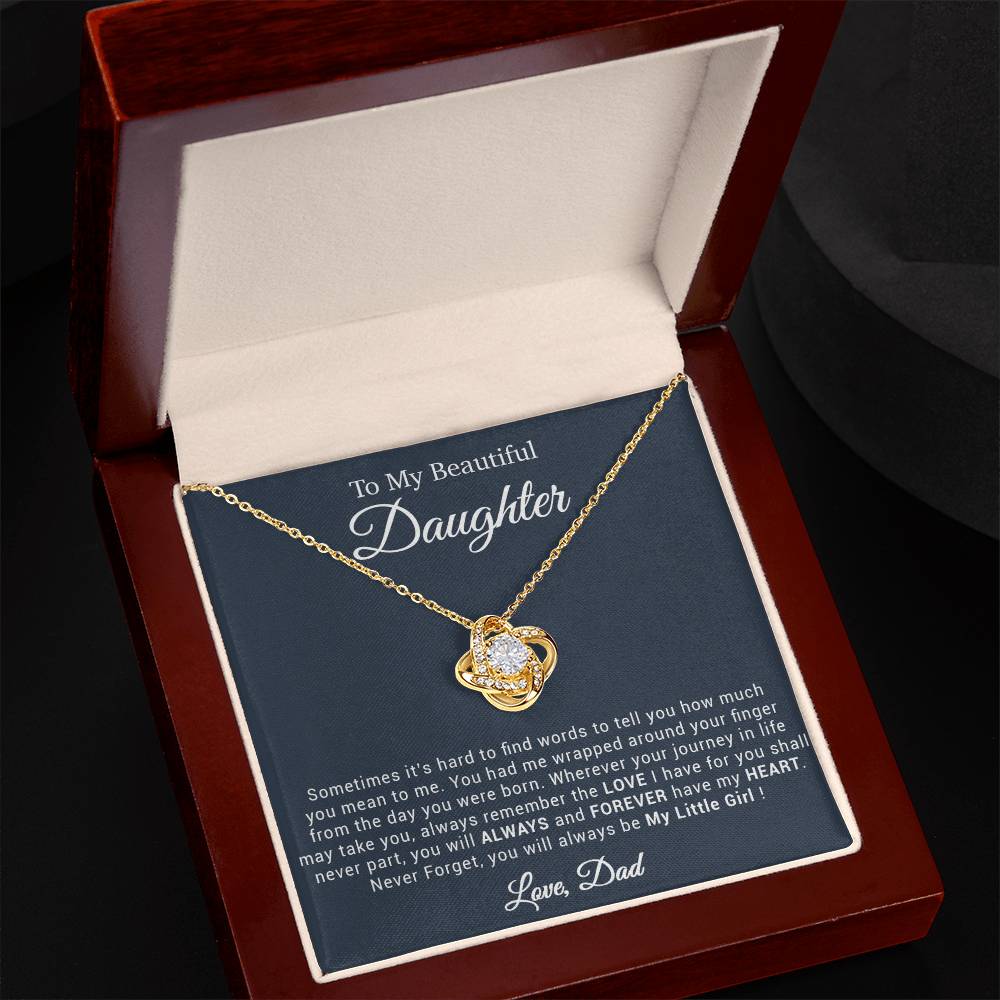 To My Daughter Necklace, Gift for Daughter from Dad, Father Daughter Necklace 20_4_Black