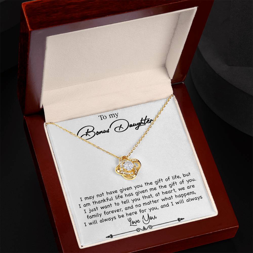 To My Bonus Daughter Necklace, Gift for Bonus Daughter, Step Daughter Birthday 5_10_White