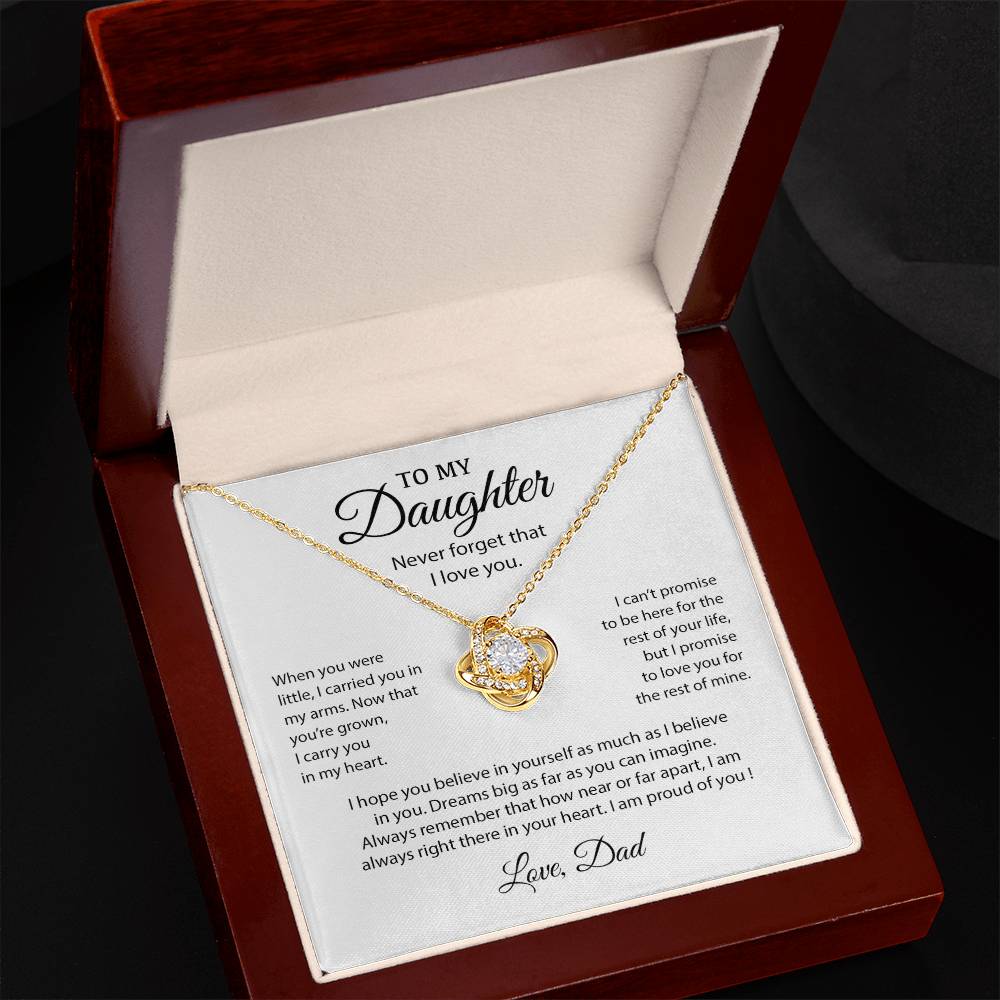 To My Daughter Necklace, Gift for Daughter from Dad, Father Daughter Necklace 10_6_White