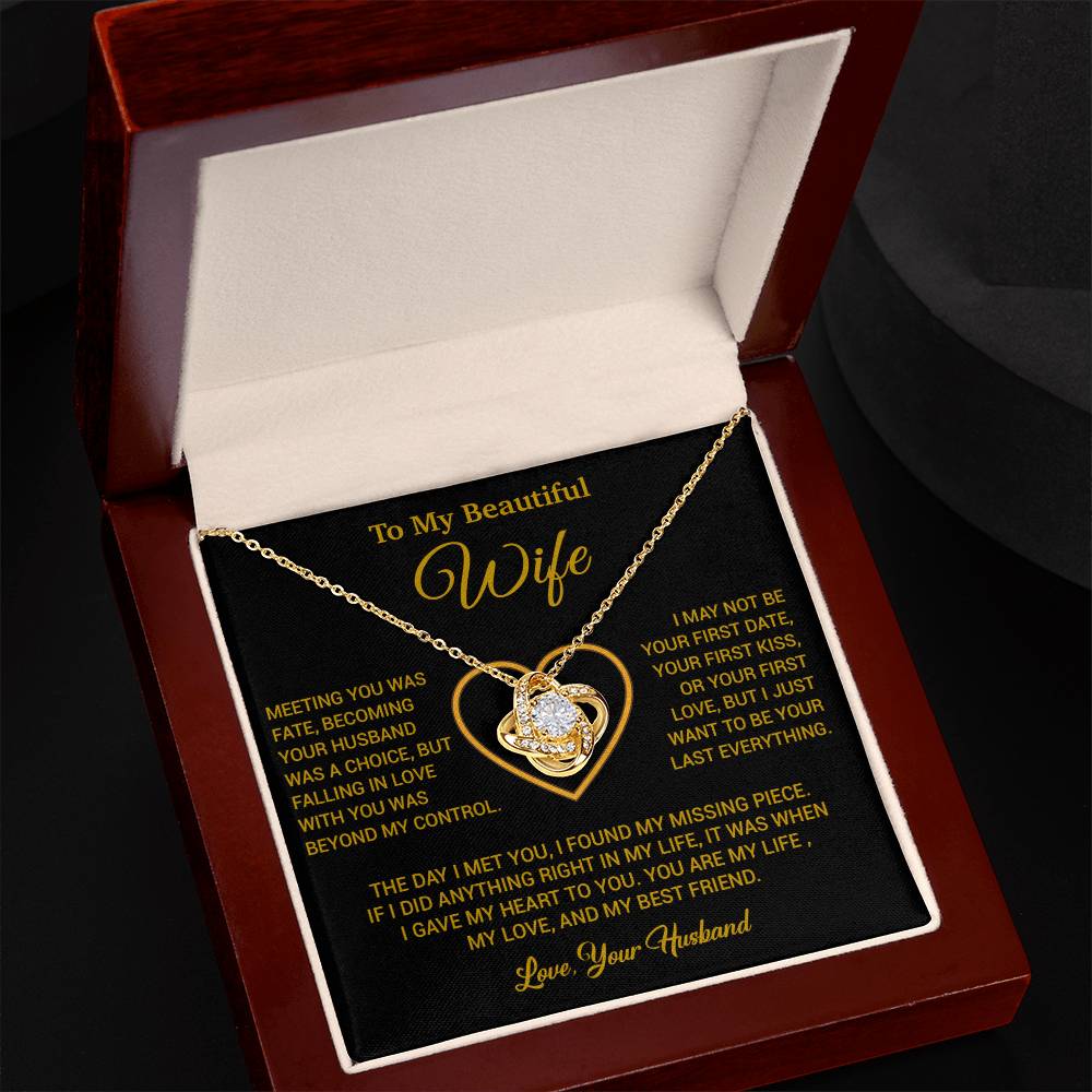 To My Wife Necklace, Gift For Wife, Anniversary Gift For Wife, Necklace For Wife 3_2_Gold