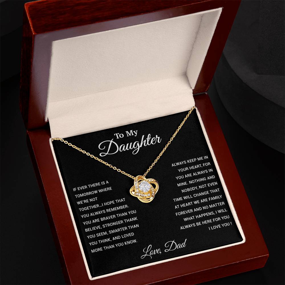 To My Daughter Necklace, Gift for Daughter from Dad, Father Daughter Necklace 26_3_Black
