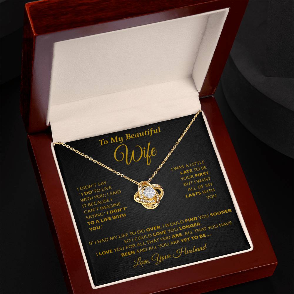 To My Wife Necklace, Wife Gift from Husband, Wife Birthday Gift, Birthday Gift 20_2_Gold