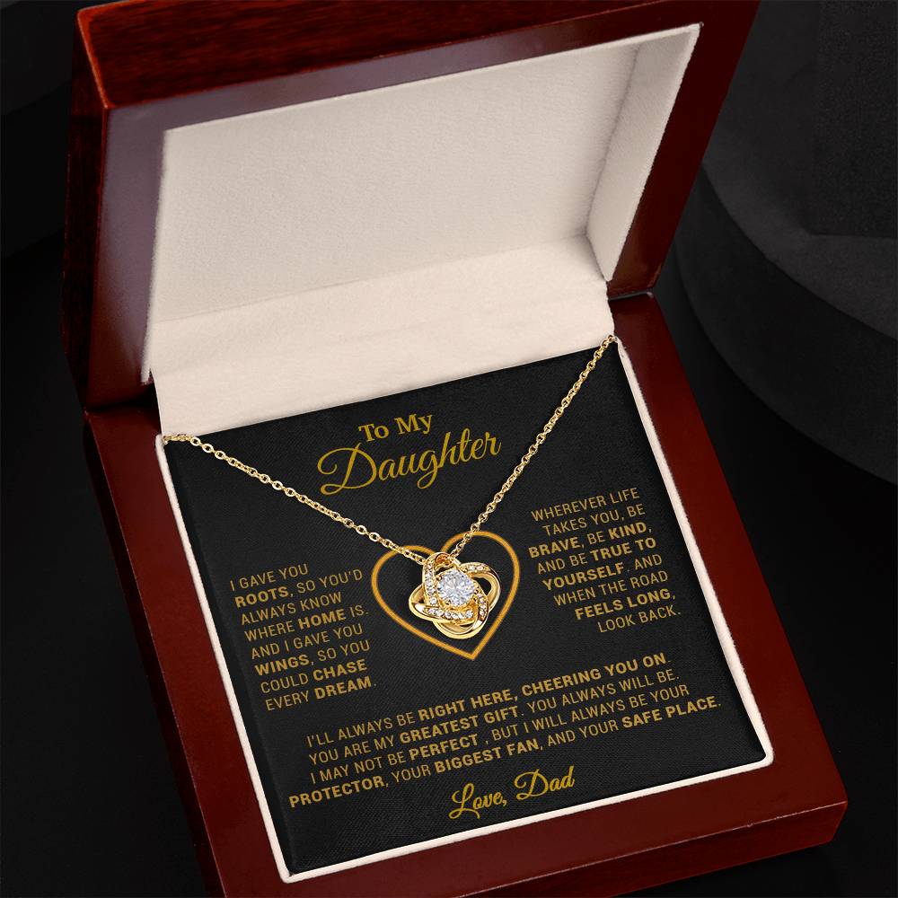 To My Daughter Necklace, Gift for Daughter from Dad, Father Daughter Necklace 18_3_Gold