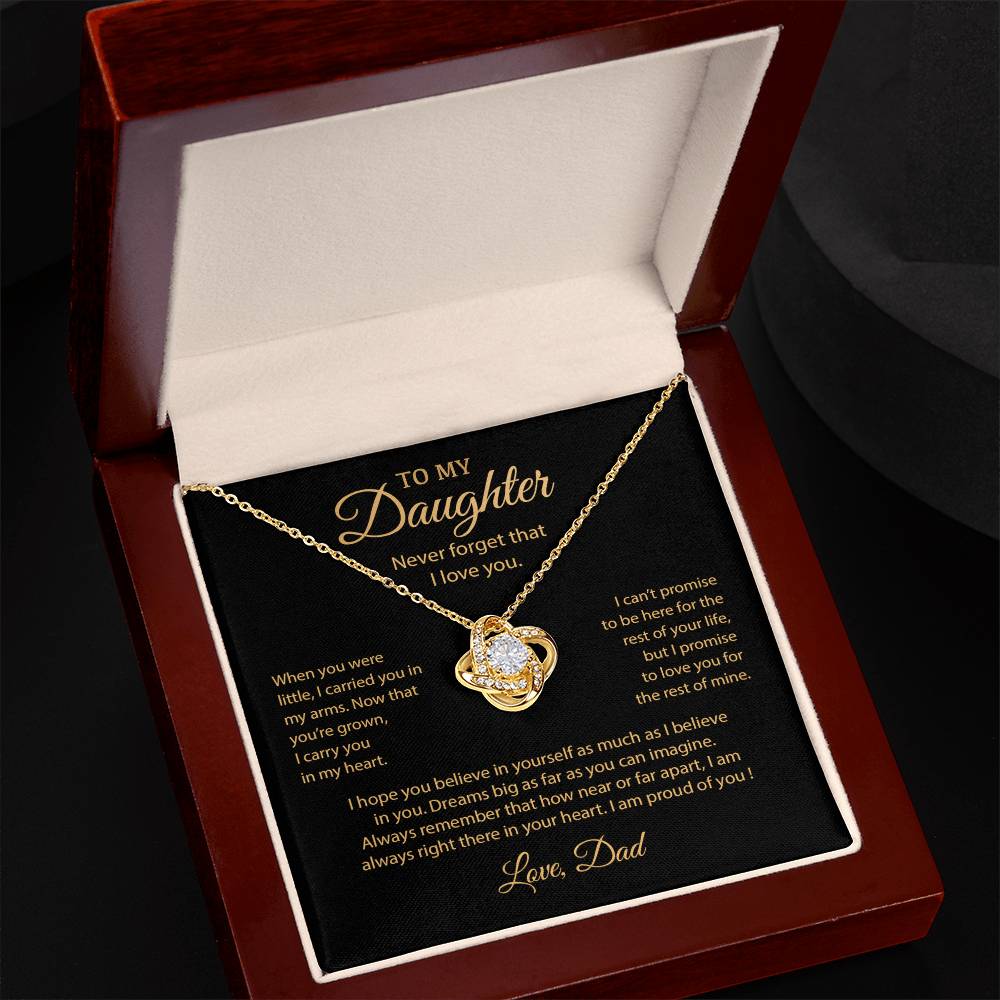 To My Daughter Necklace, Gift for Daughter from Dad, Father Daughter Necklace 9_6__1Gold
