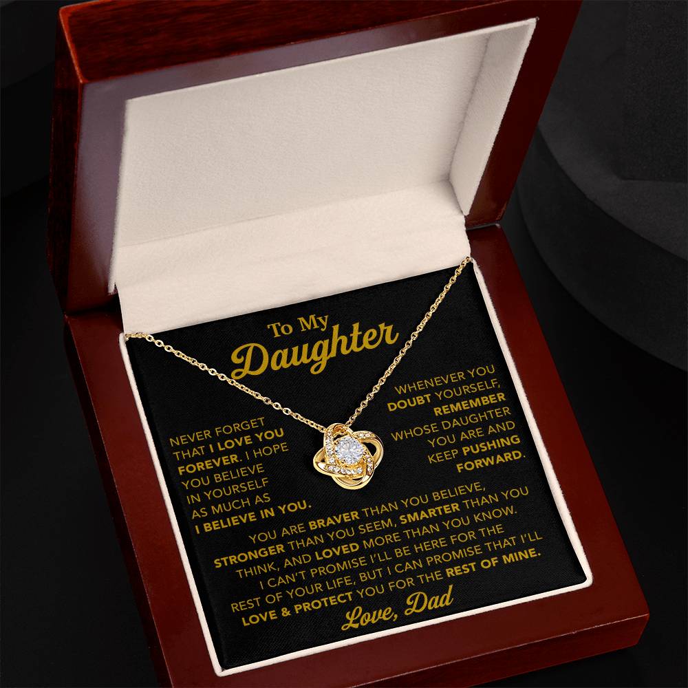 To My Daughter Necklace, Gift for Daughter from Dad, Father Daughter Necklace 15_11_Gold