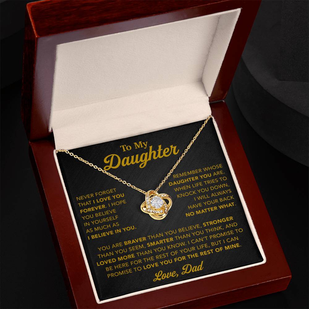 To My Daughter Necklace, Gift for Daughter from Dad, Father Daughter Necklace 25_2_Gold