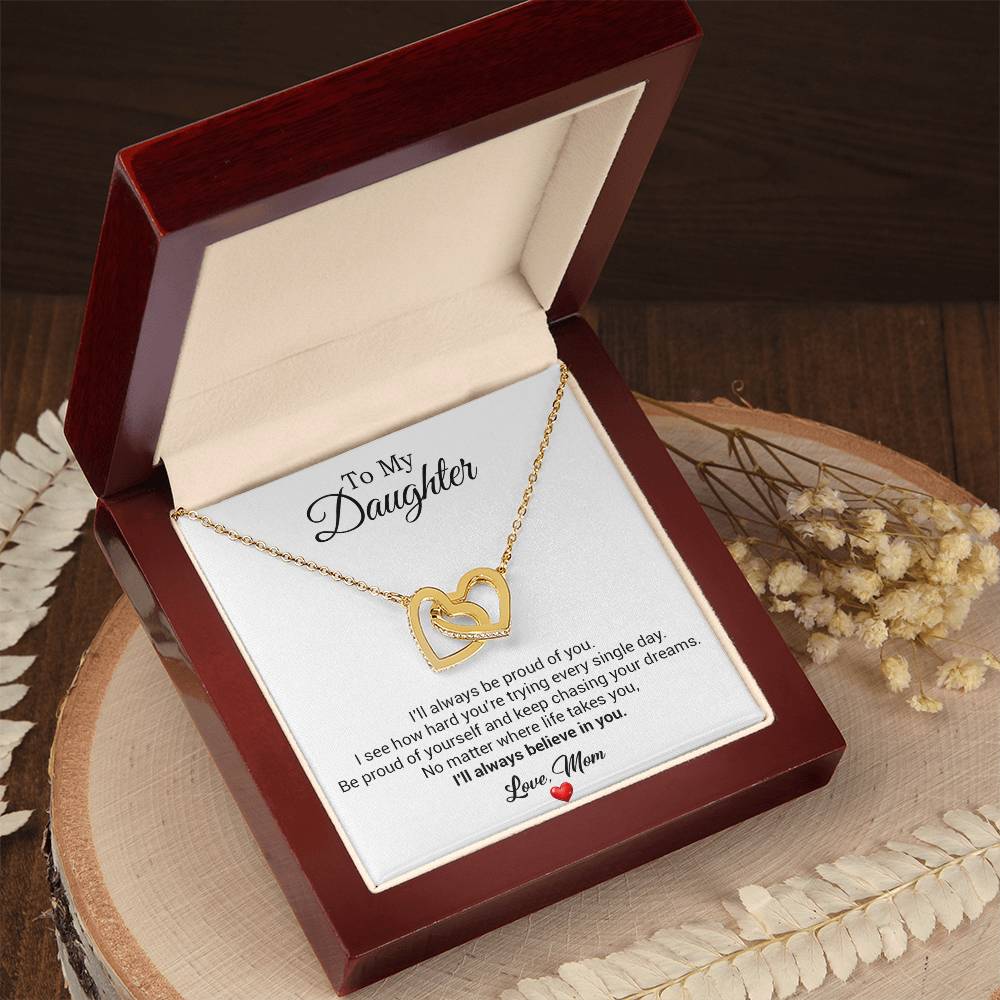 To My Daughter Necklace, Gift For Daughter From Dad, Daughter Father Necklace 2_8_White