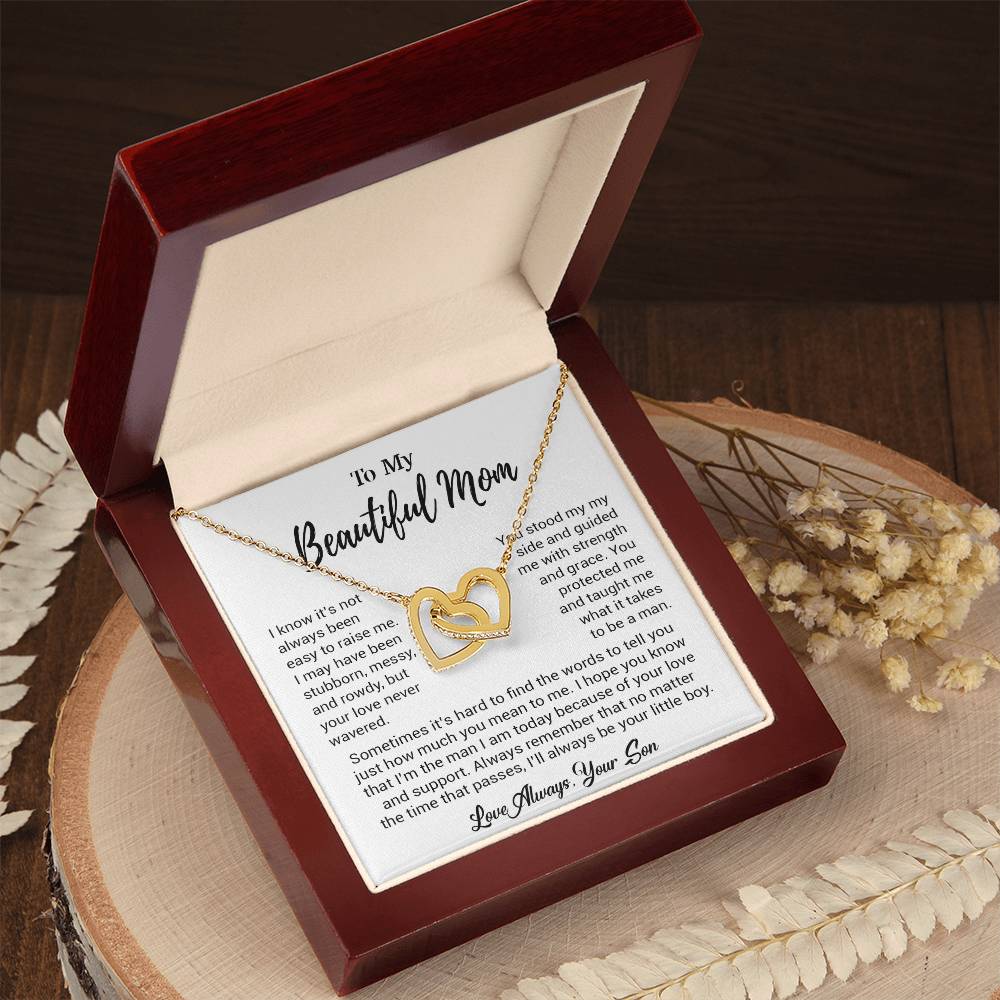 To My Beautiful Mom Necklace Mom Birthday Gift Mother's Day Gift Necklace For Mom From Son_ 8_5_White