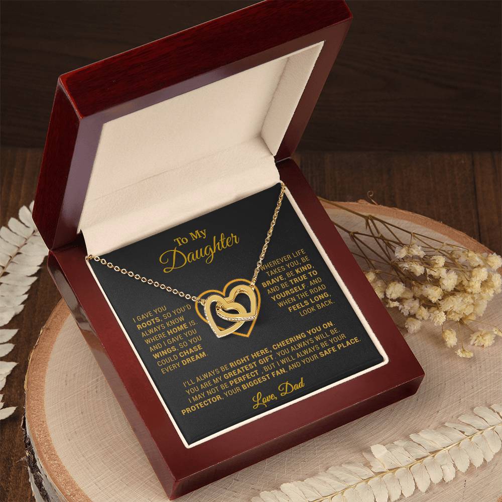 To My Daughter Necklace, Gift for Daughter from Dad, Father Daughter Necklace 18_3_Gold