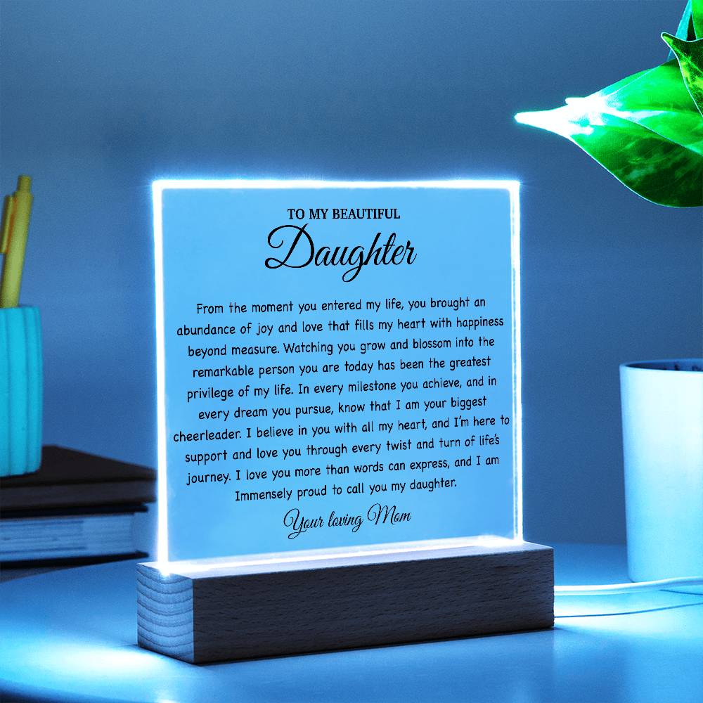 To My Daughter Acrylic Plaque, Gift for Daughter, Daughter Birthday Gift From Dad