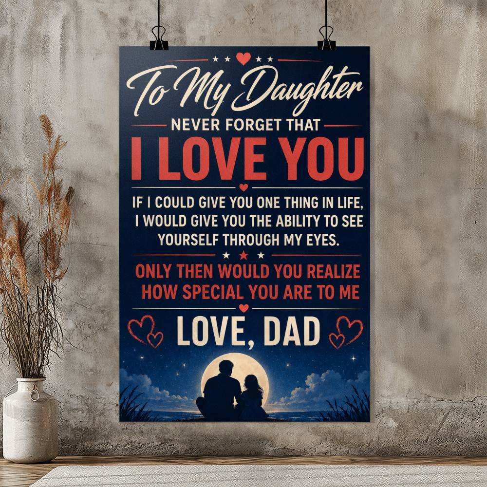 To My Daughter - Never Forget That I Love You Poster