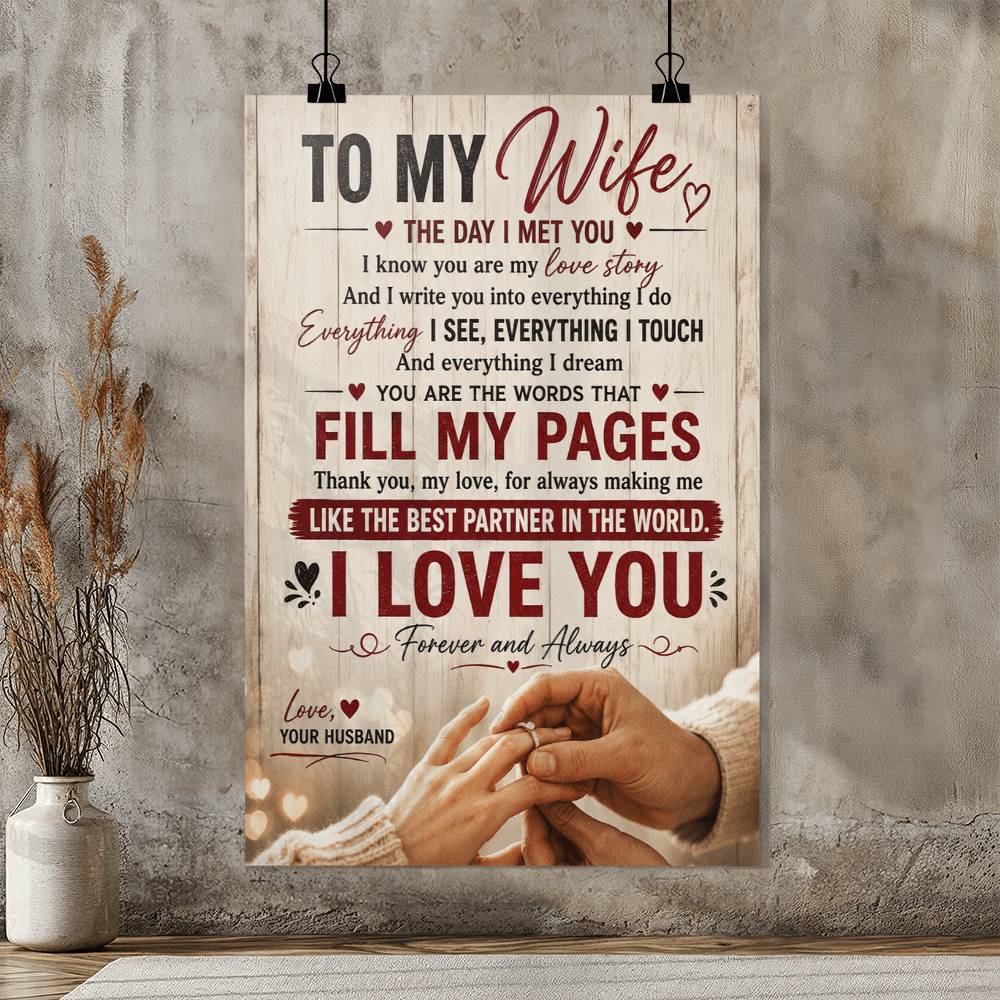 To My Wife I Know You Are My Love Story Poster