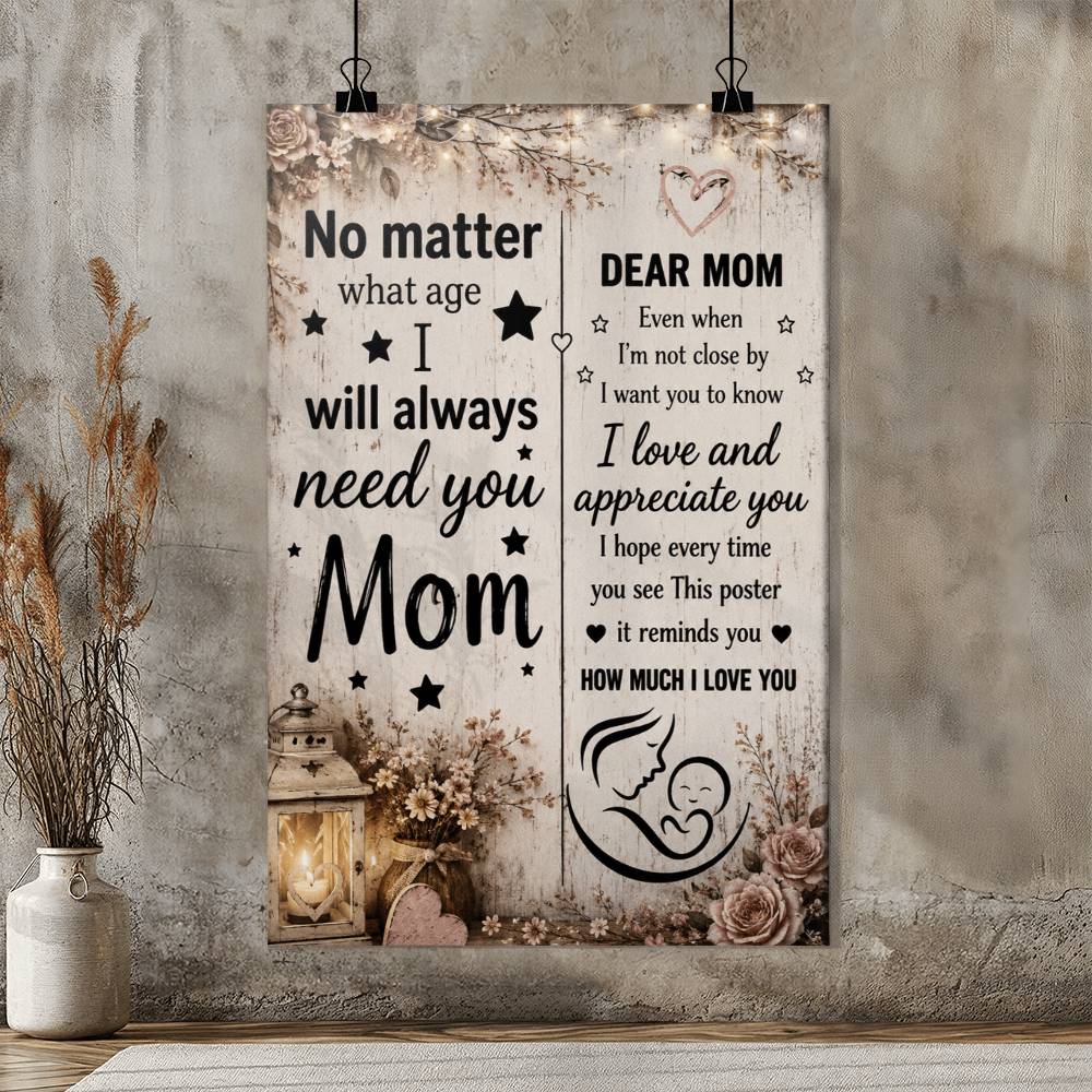 Dear Mom Even When I'm Not Close By I Want You To Know Poster