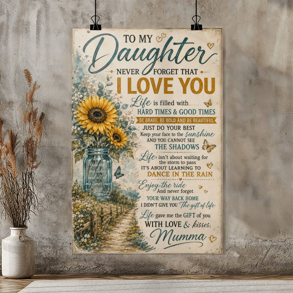 To My Daughter Never Forget That I Love You Poster