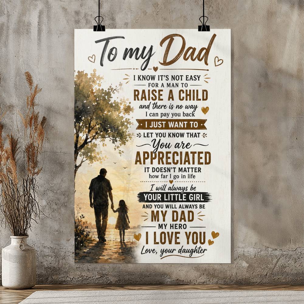 To My Dad Poster from Son, Gift for Dad, Father Son Wall Art