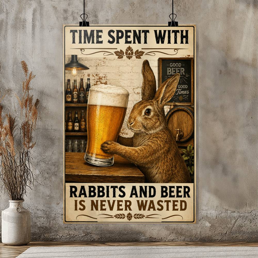 Time Spent With, Rabbits And Beer Poster