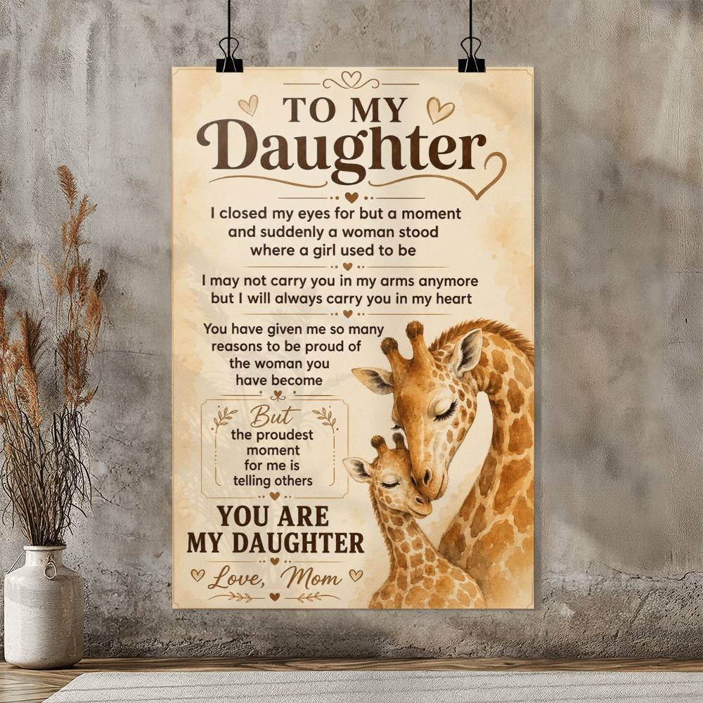 To My Daughter Poster, Gift for Daughter from Mom, Mom Poster Gift