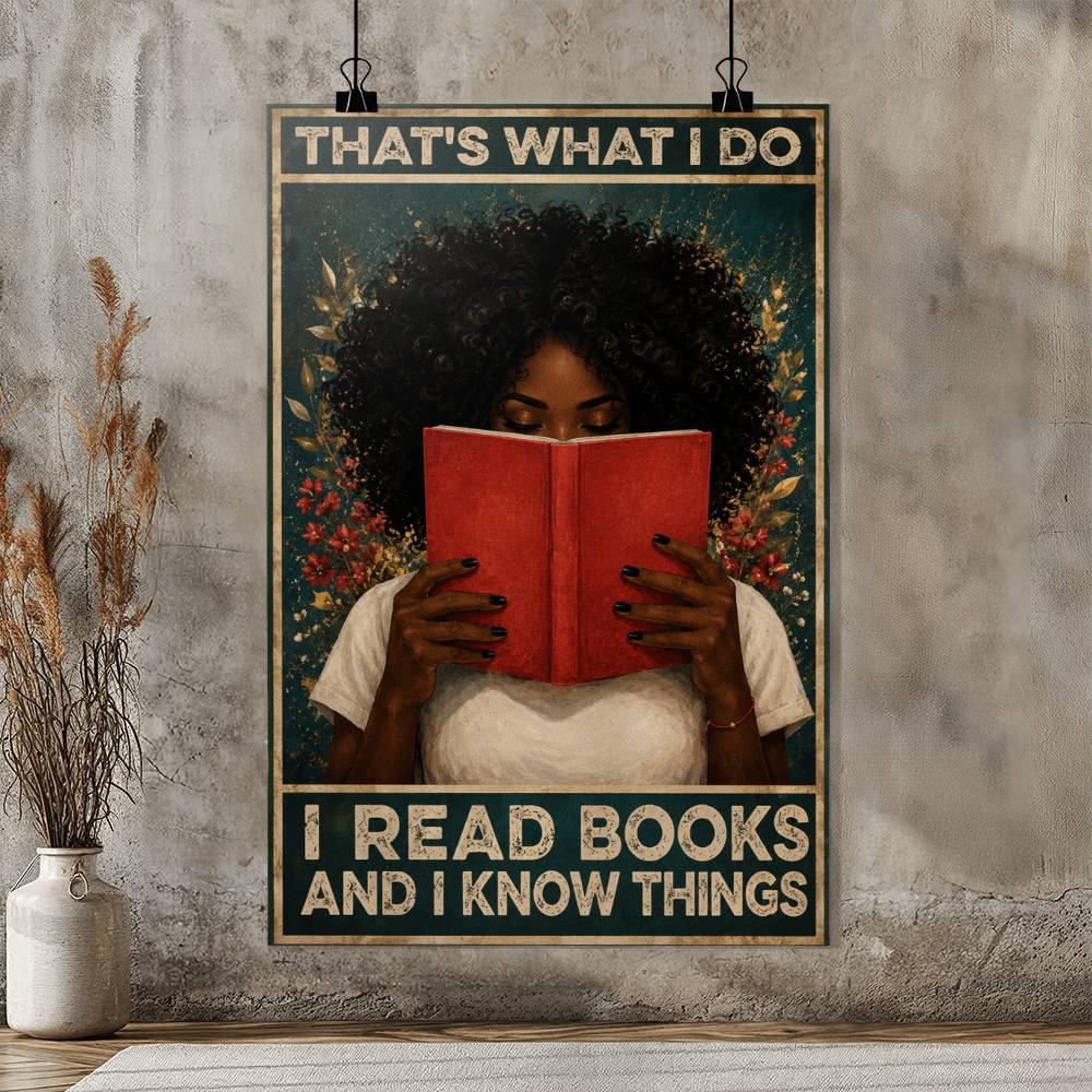Black Woman Reading Poster