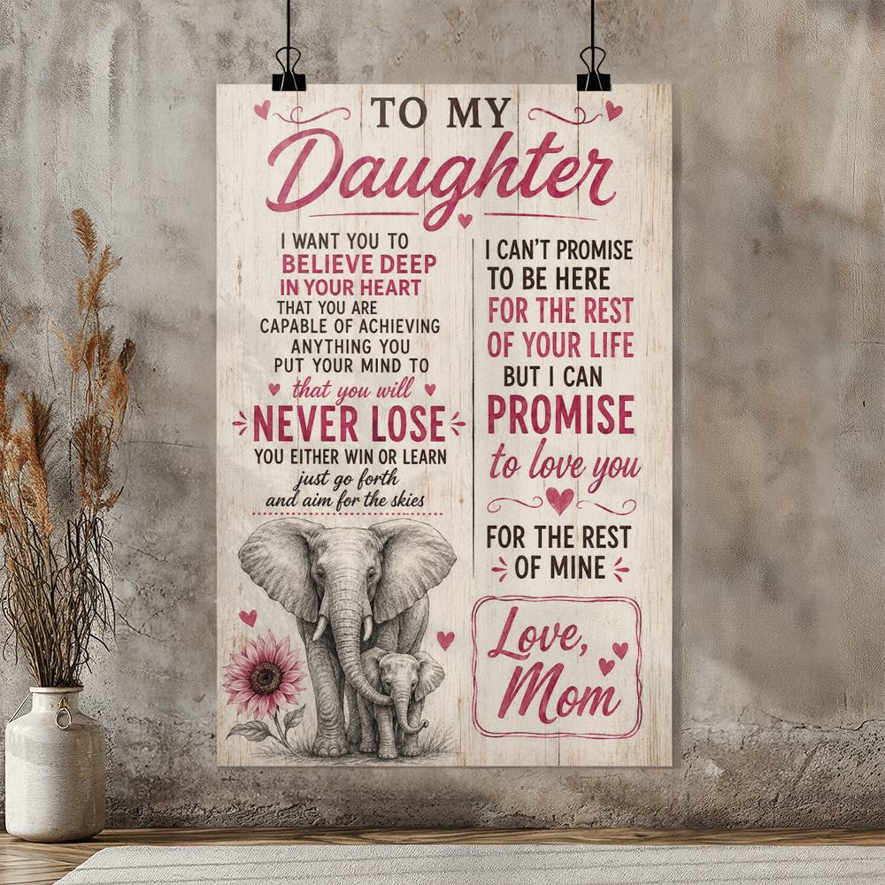 To My Daughter I Want You To Believe Deep In Your Heart Poster