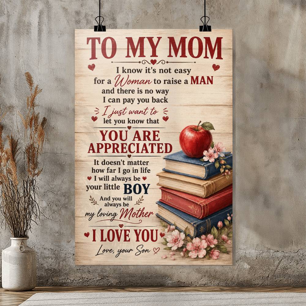My Mom Poster from Daughter, Gift for Mom, Mother Daughter Wall Art