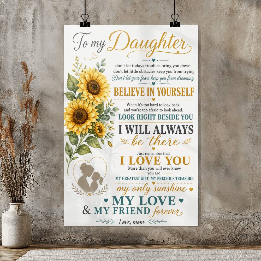 To My Daughter Believe In Yourself Poster