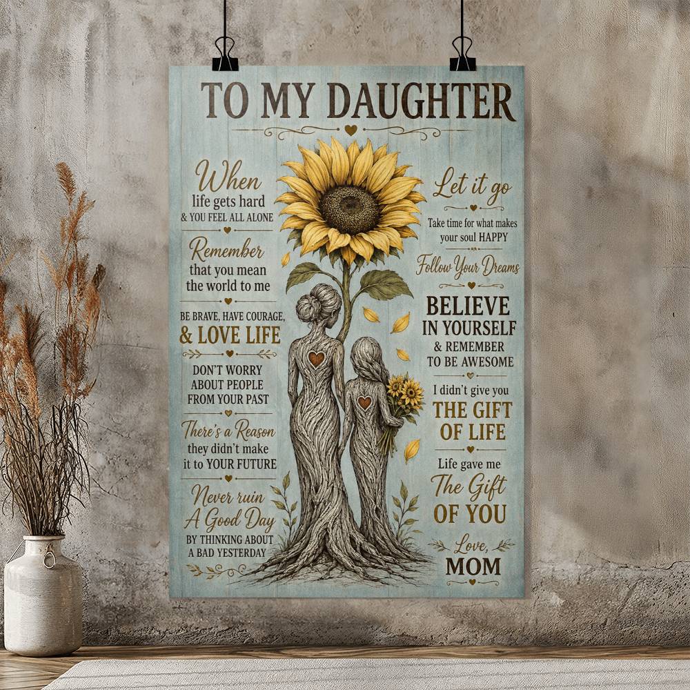 To My Daughter When Life Gets Hard You Feel All Alone Poster