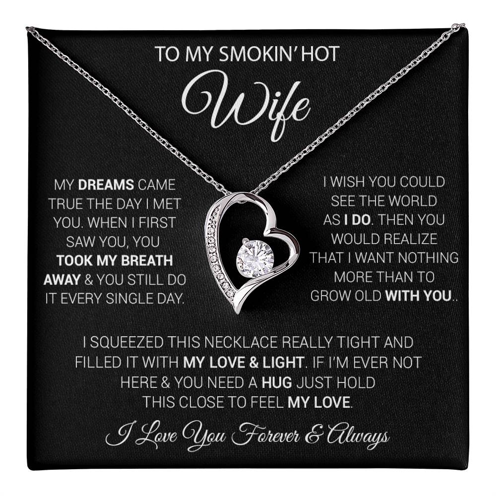 To My Smokin' Hot Wife Necklace, Necklace for Wife, Anniversary Gift