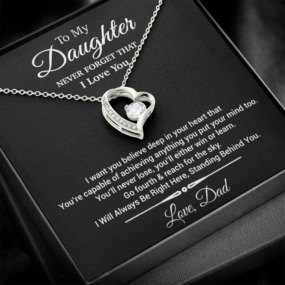 To My Daughter Necklace, Daughter Father Necklace, Daughter Gift From Dad 30_11_Black