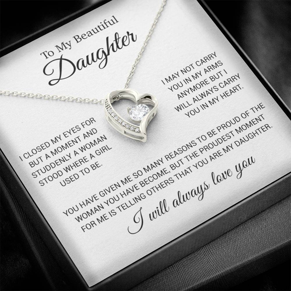 To My Daughter Necklace, Gift for Daughter from Dad, Daughter Father Necklace 24_11_White