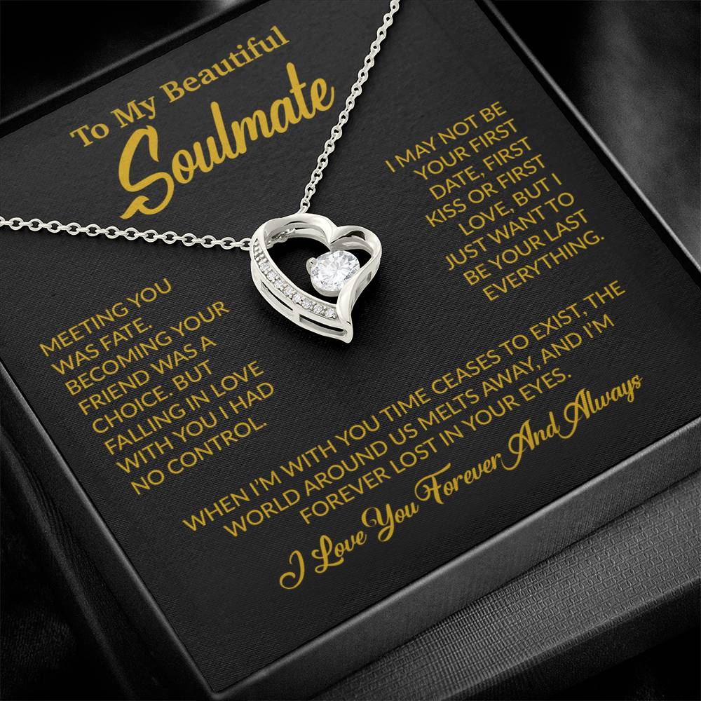 To My Soulmate Necklace, Soulmate Gift, Gift For Girlfriend, Christmas Gift 16_10_Gold