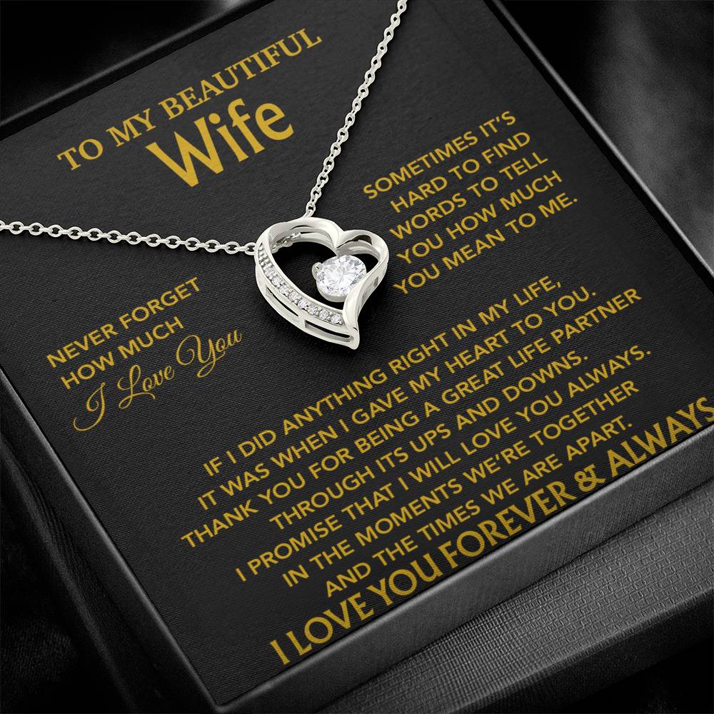 To My Wife Necklace, Christmas Gifts For Wife, Anniversary Cute Gift For Wife_Gold_20_8