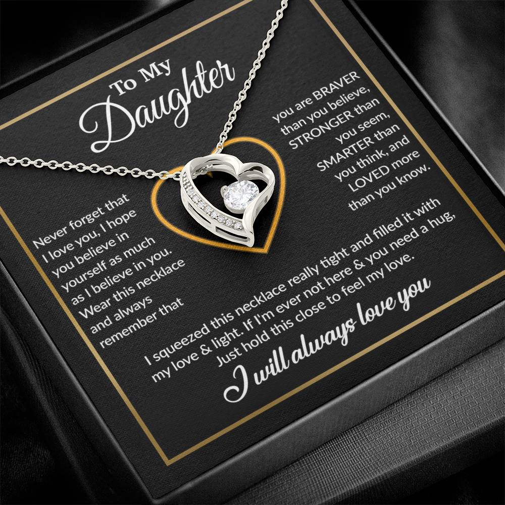 To My Daughter Necklace, Gift For Daughter From Dad, Daughter Father Necklace 13_12_Black