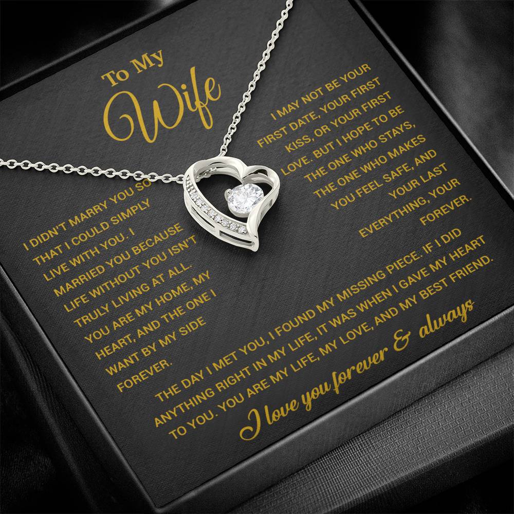 To My Wife Necklace, Gift For Wife, Anniversary Gift For Wife, Necklace For Wife 21_9_Gold