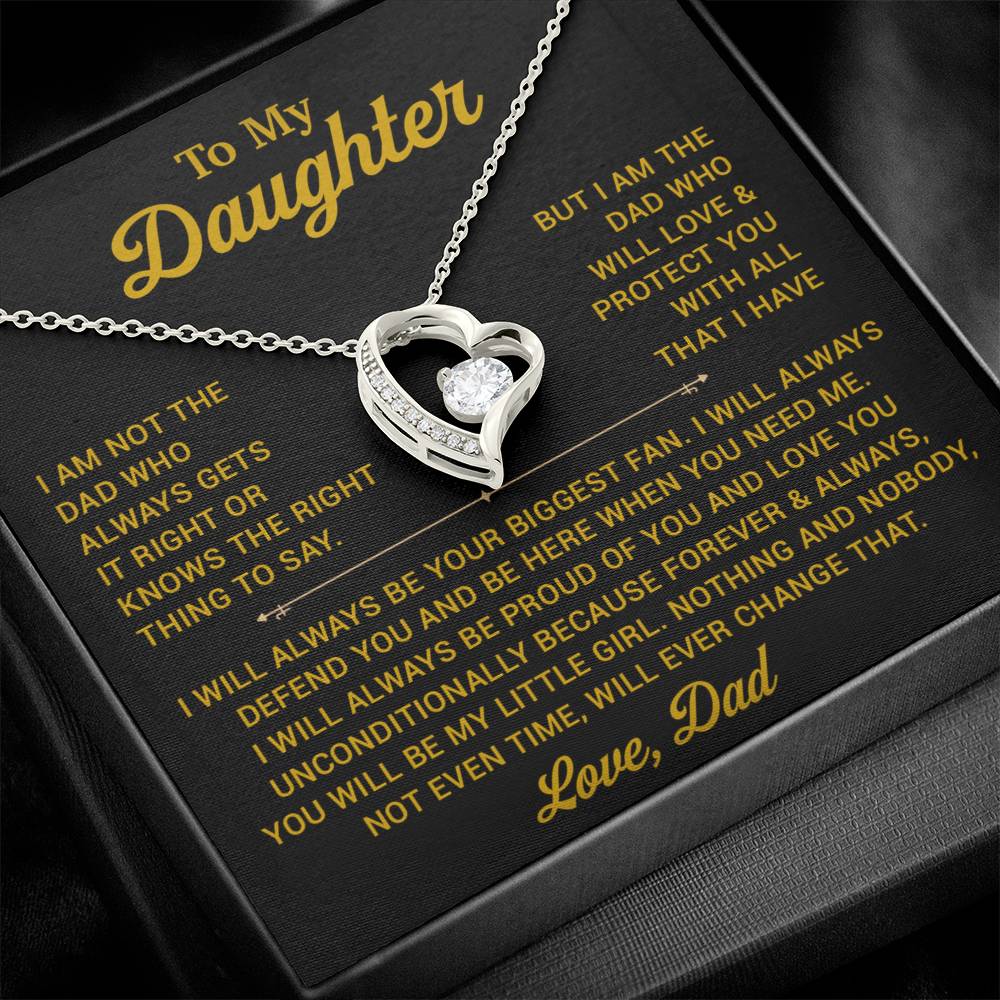 To My Daughter Necklace, Gift for Daughter from Dad, Father Daughter Necklace 1_11_Gold
