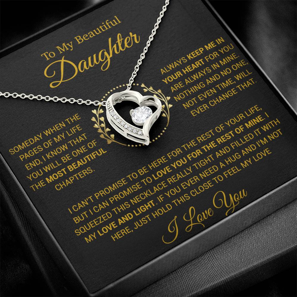 To My Daughter Necklace, Gift for Daughter from Dad, Daughter Father Necklace 16_12_Gold