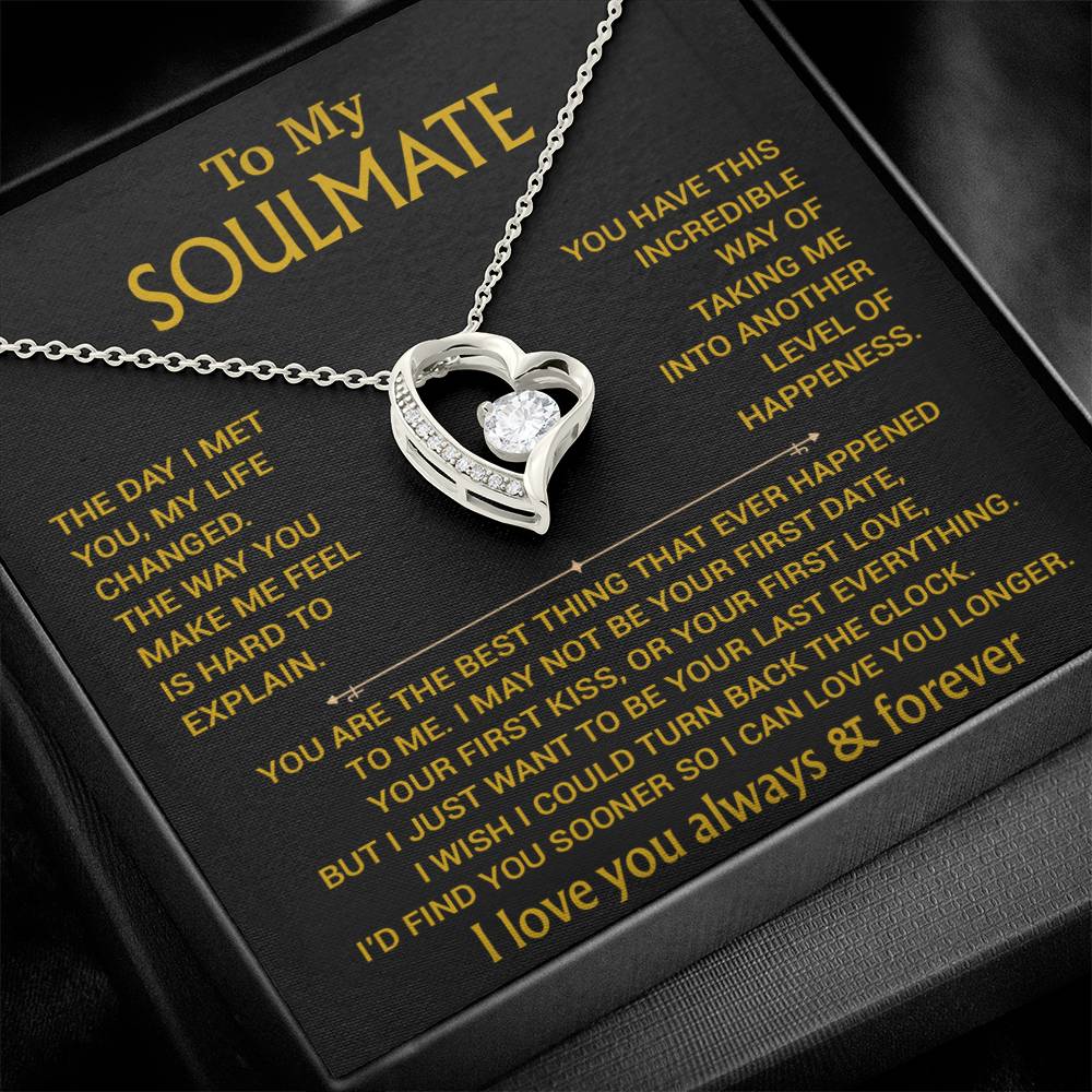 To My Soulmate Necklace, Soulmate Gift, Gift For Girlfriend, Christmas Gift 26_8_Gold