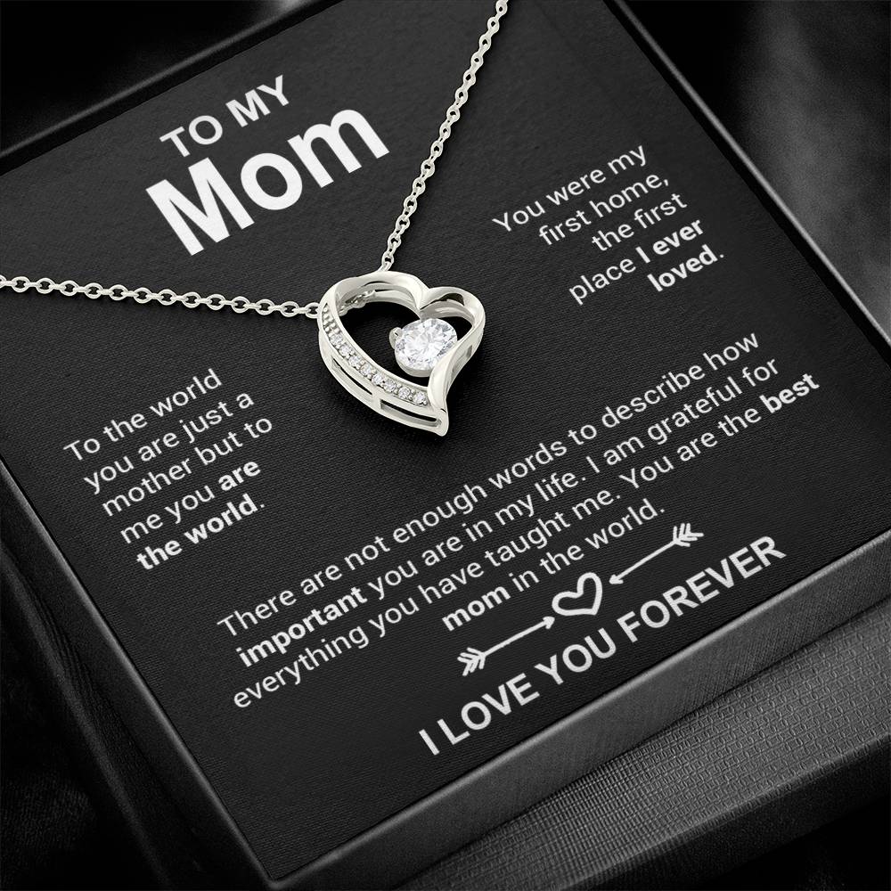 To My Mom Necklace, Mother's Day Gift, Anniversary Gift Valentines Gift_Black
