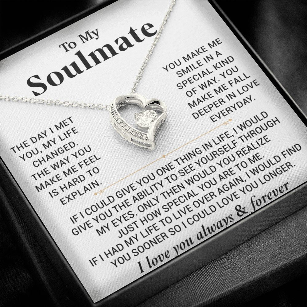 To My Soulmate Necklace Gift For Girlfriend Wife Birthday Gifts Christmas Gifts