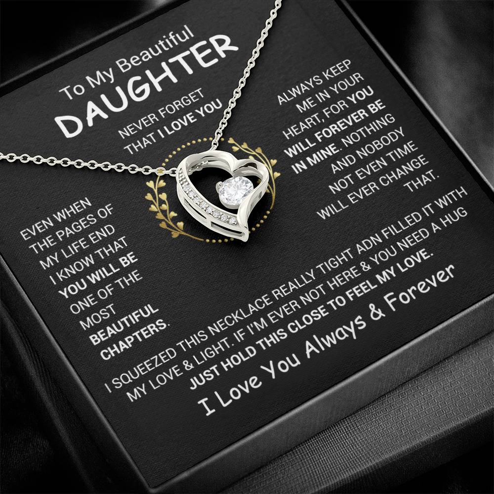 To My Daughter Necklace, Daughter Father Necklace, Daughter Gift From Dad, Mom 13_12_Black