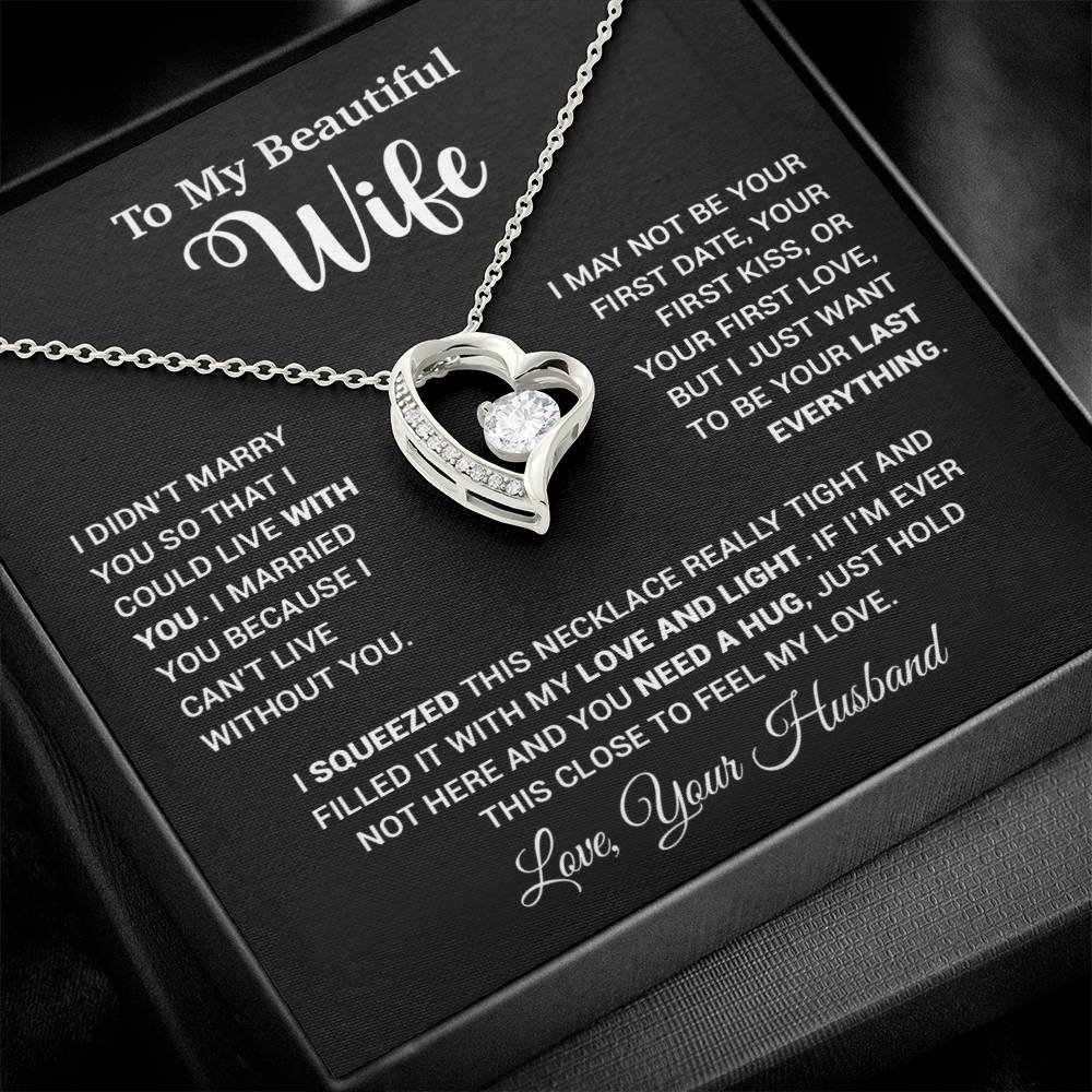 To My Wife Necklace, Wife Gift From Husband, Wife Husband Necklace, Christmas Gift 25_9_Black