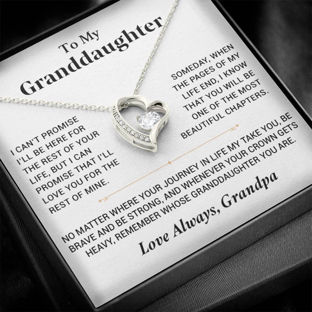 To My Granddaughter Necklace, Granddaughter Necklace Gift from Grandfather, Birthday Gift