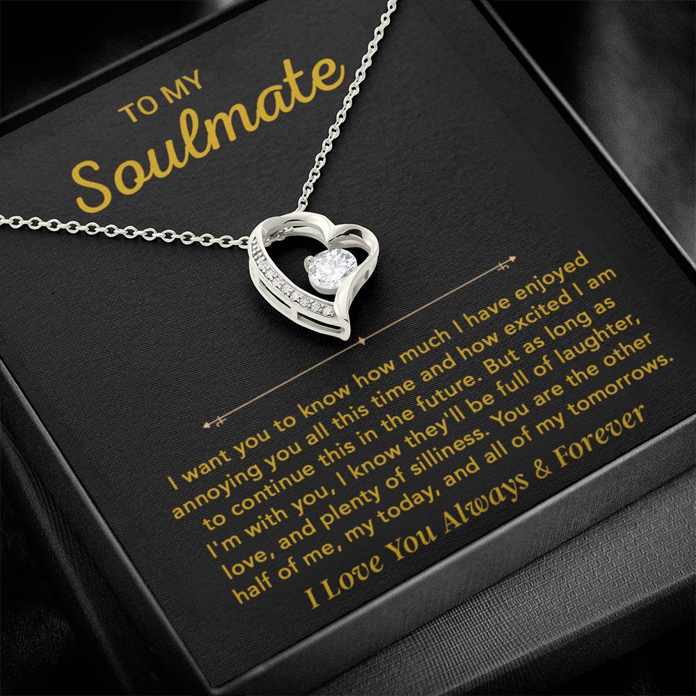To My Soulmate Necklace, Gift for Wife, Girlfriend, Anniversary Gift
