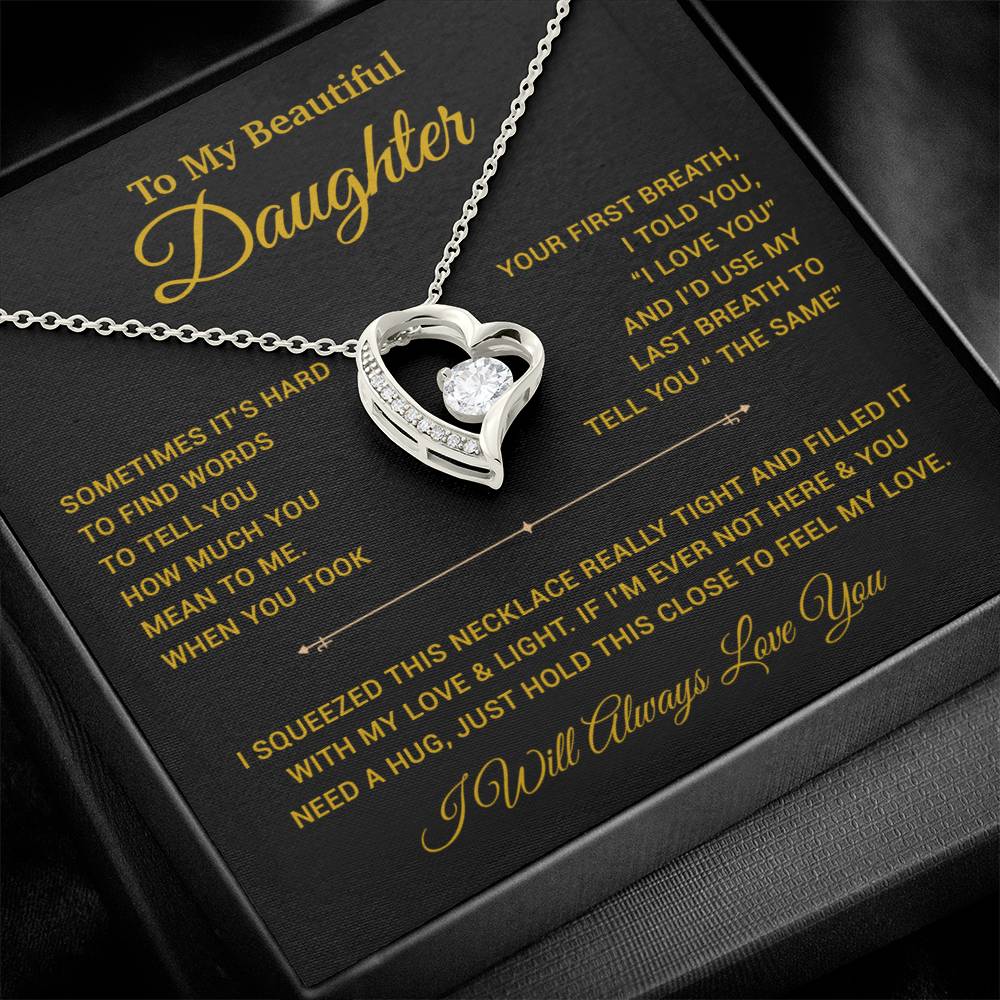 To My Daughter Necklace, Gift for Daughter from Dad, Father Daughter Necklace 22_11_Gold