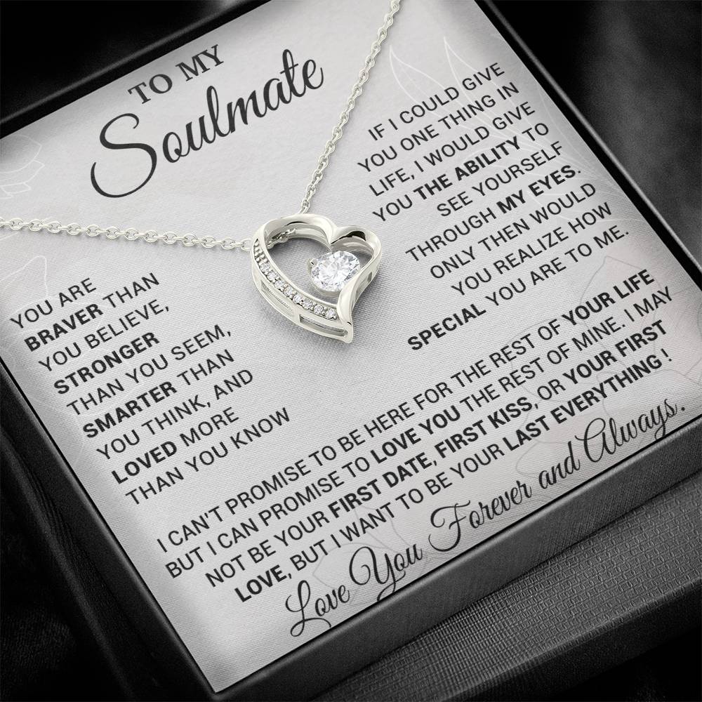 To My Soulmate Necklace, Necklace Gift, Soulmate Gift, Soulmate Jewelry