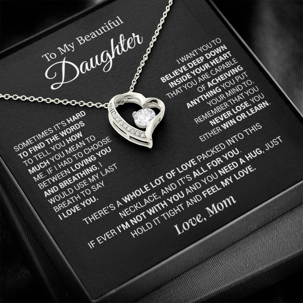 To My Daughter Necklace, Daughter Mother Necklace, Daughter Gift From Mom 5_12_Black