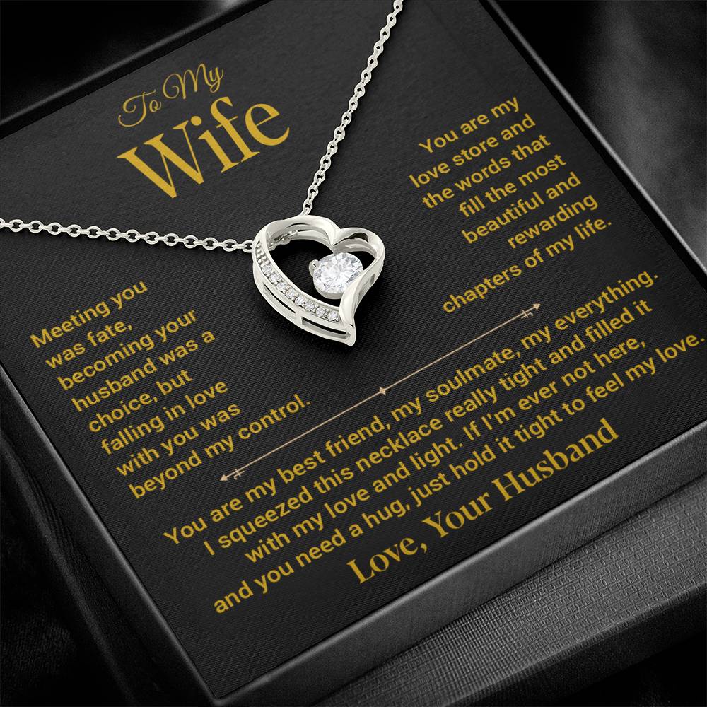 To My Wife Necklace, Gift For Wife, Anniversary Gift For Wife, Christmas Gift 21_11_Gold