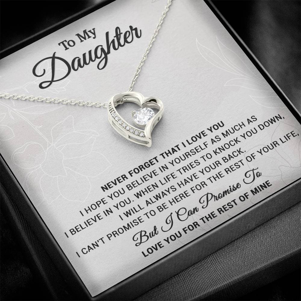 To My Daughter Necklace, Gift From Mom Dad, Birthday Christmas Gift