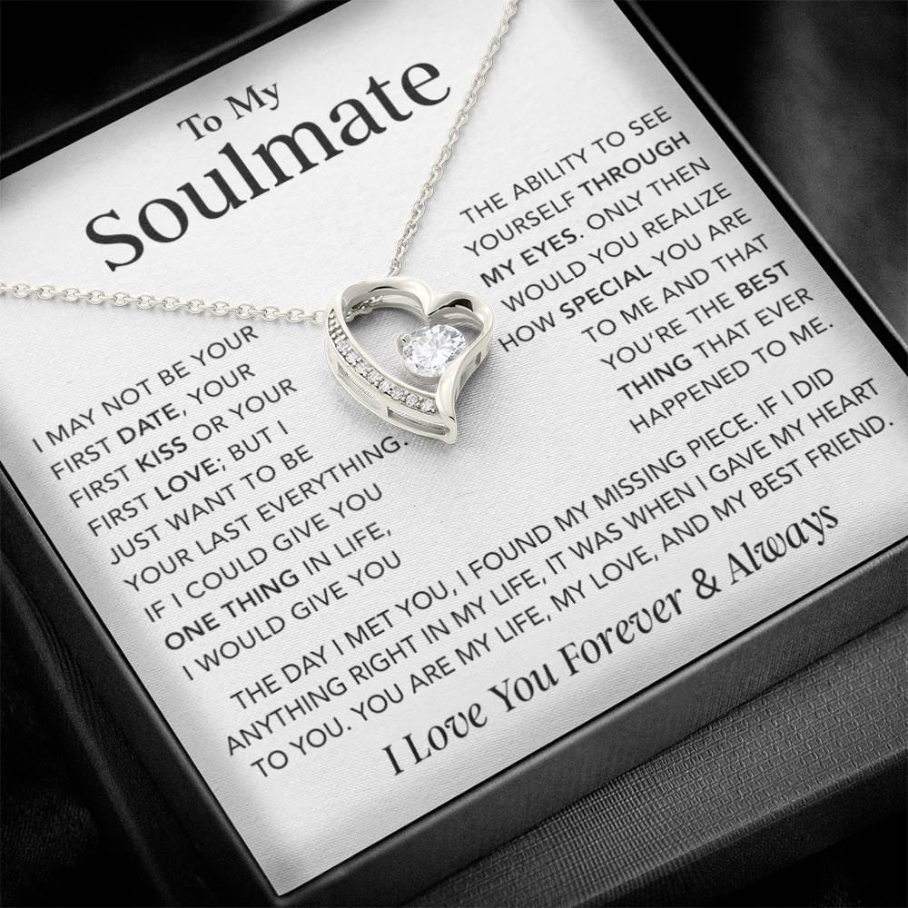 To My Soulmate Necklace, Anniversary Gift for Her, Birthday Christmas Gift for Girlfriend
